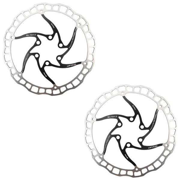2 Pack - IIIPRO 160mm 6-Bolt Bicycle Disc Brake Rotor (Select Colour)
