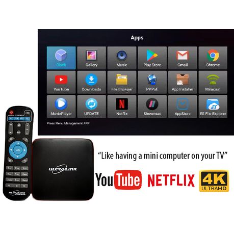 Funeral Pasture Twinkle Ultra-Link Android TV Box (4K) Netflix, Showmax & YouTube Preloaded | Buy  Online in South Africa | takealot.com