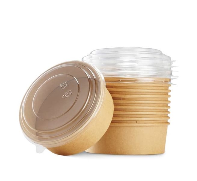 Kraft LDPE Lined Salad Bowl - Pack of 10 - 940ml