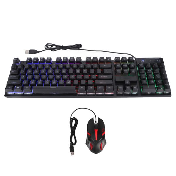 Gaming Keyboard Mouse D500 104 Key LED Black