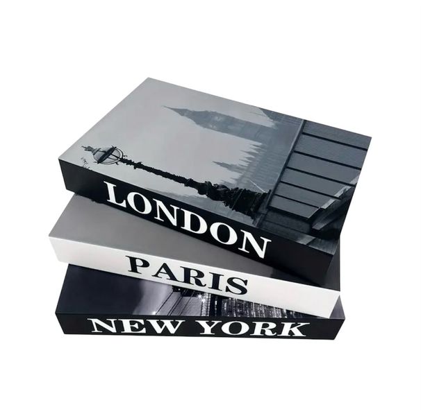 London Paris New York Decorative books-3 Pieces Set