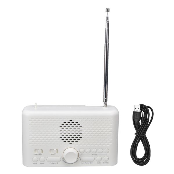 Alarm Clock Radio FM U Disk Multifunctional LED Speaker for Home Travel