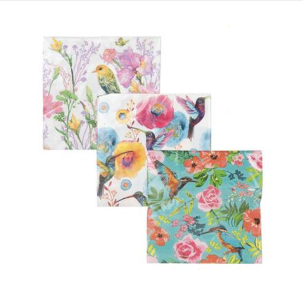 20 Piece Bird Serviettes 2ply 33cm x 3