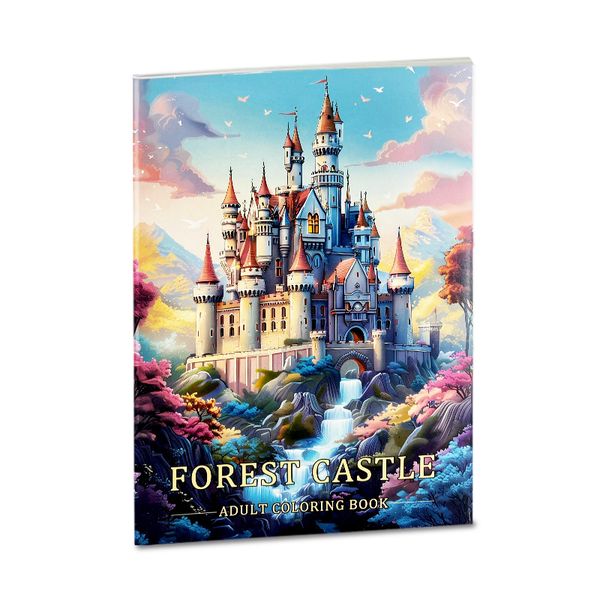 Forest Castle Colouring Book - 160G A4 - Fairy Tale Building Art Q11