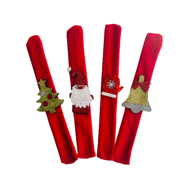 Kids Christmas Slap Bracelets - 4 Piece