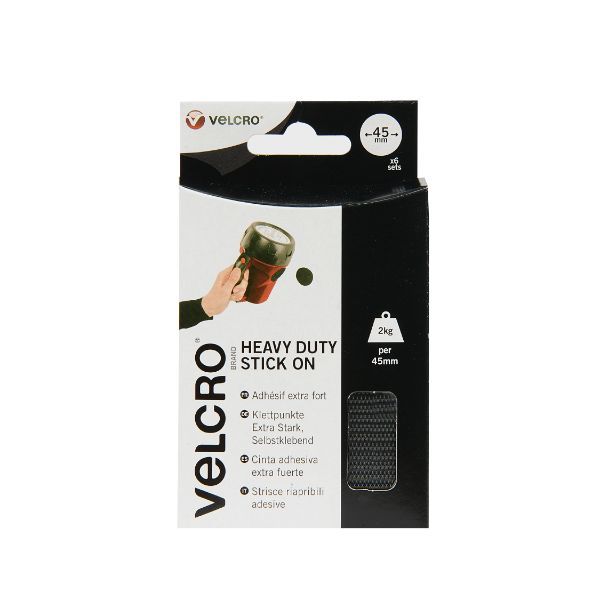 Velcro - Heavy Duty Stick on Coins - Black