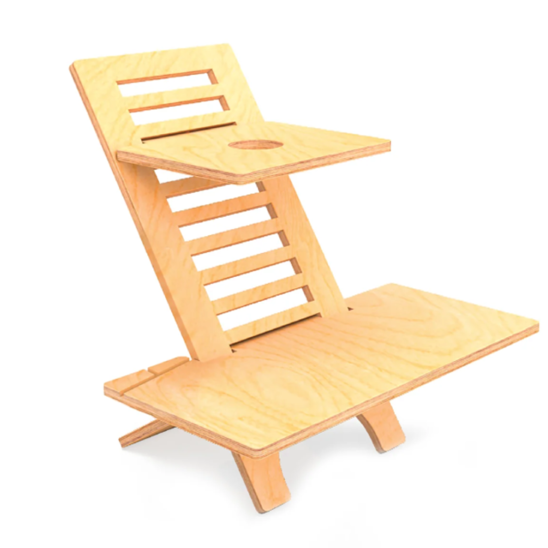 Standing Desk Height Adjustable Wooden Sit to Stand Converter Workstation