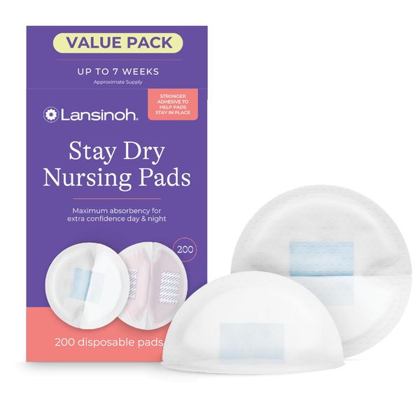 Lansinoh Stay Dry Disposable Nursing Pads - 200 Count