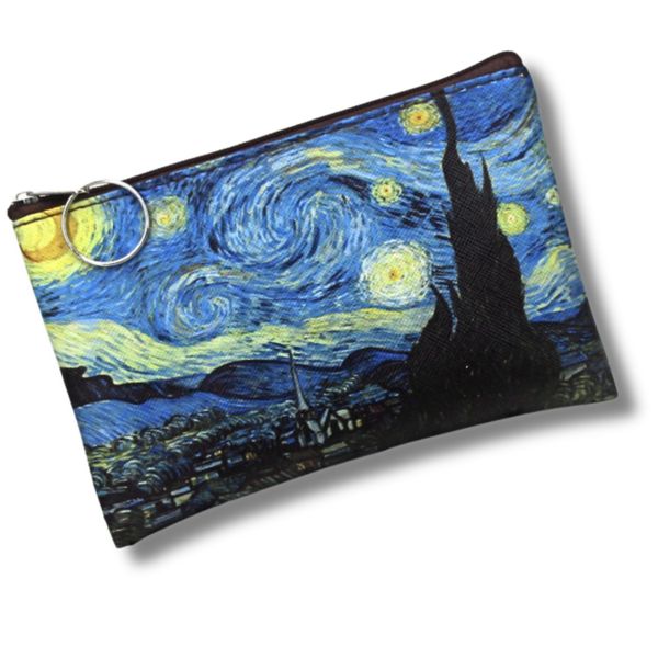 Starry Night Purse - Zip Wallet, Artistic Wallet