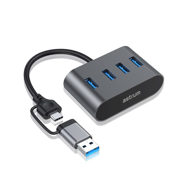 Astrum UH350 2-in-1 4 Port USB 3.0 Hub