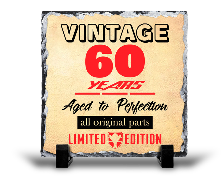 Vintage 60 Years 60th Birthday Gift Novelty Rock Slate