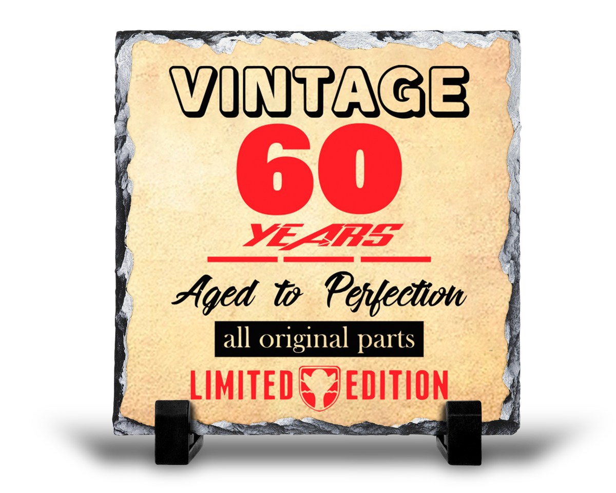 Vintage 60 Years 60th Birthday T Rock Slate Shop Today Get It Tomorrow