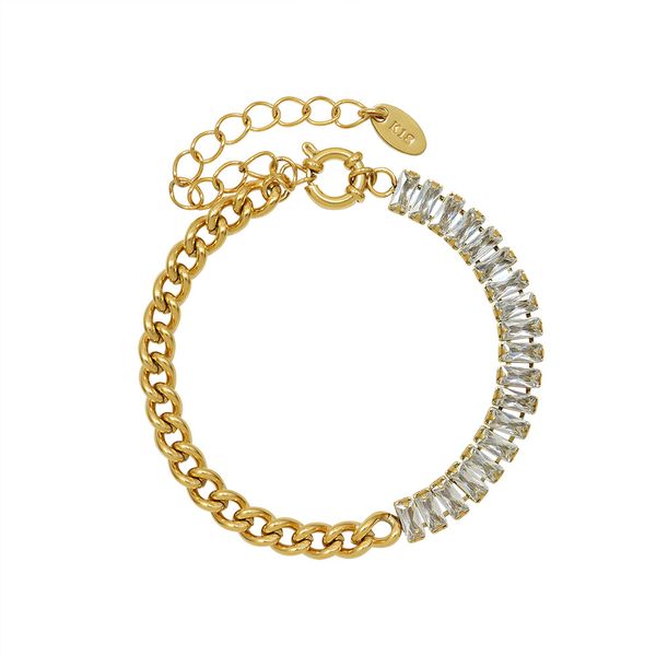 Ins Style Full Diamond Zircon Splicing Chain Bracelet