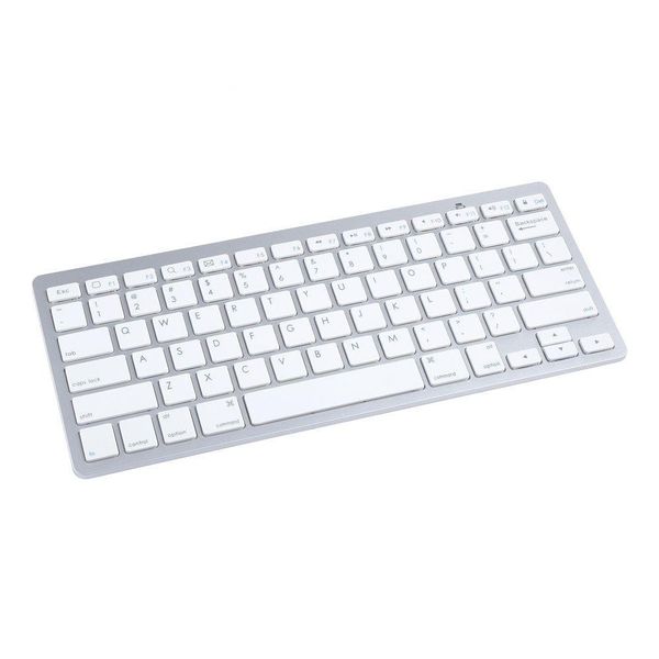 Ultra Slim Wireless Bluetooth Keyboard - Silver and White By Great Empire