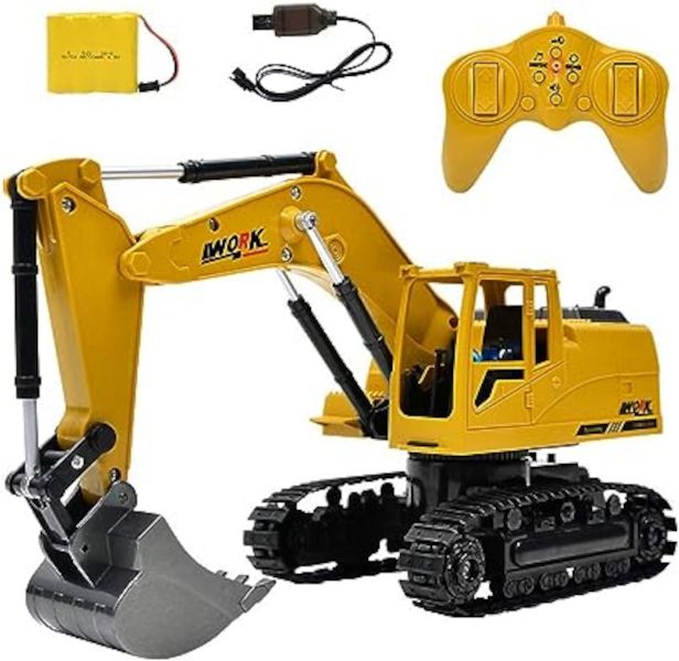 Remote Control Excavator 1:24 Engineering Vehicle Toy - Yellow