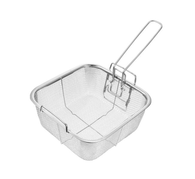 Kitchenware Chip Basket Oil Strainer with Handle - Silver