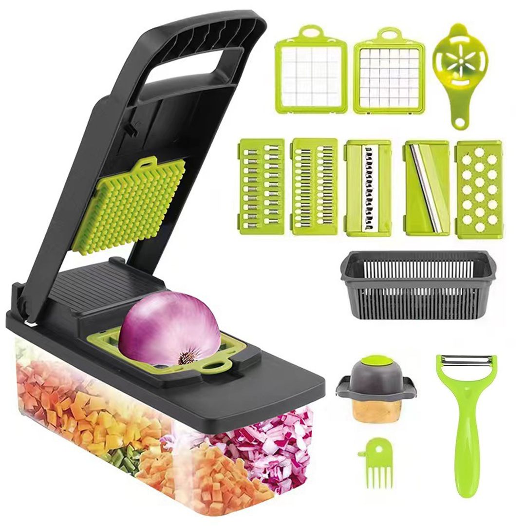 16 Piece Vegetable Chopper Set Multifunctional Slicer Dicer with 7 Blades