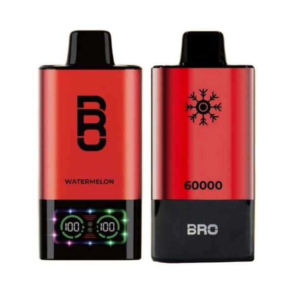 Bro Vapes Hookah DTL 60000 Puffs 50mg - Watermelon (Pack of 2)