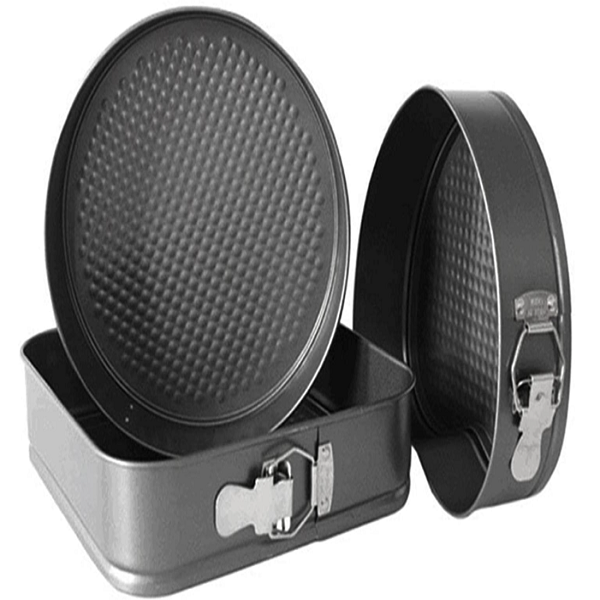 3Pieces Carbon Steel Non-Stick Cake Pan Set With Removable Bottom