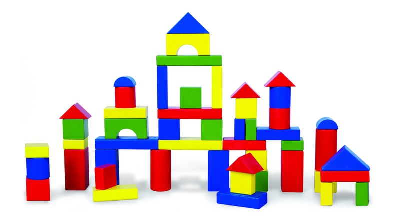 Viga Wooden Building Block Set Colourful
