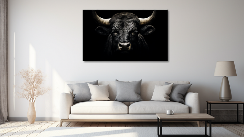 Canvas Wall Art - Black Bull Creative Art - HD0192
