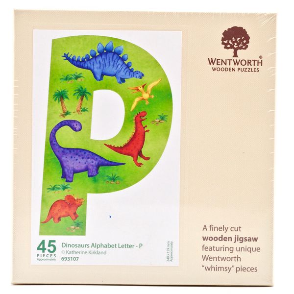 Dinosaurs Letter P - 45 Piece Kids Alphabet Wood image
