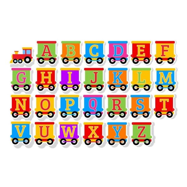 Alphabet Train Photo Fridge Magnets - 27 Pack