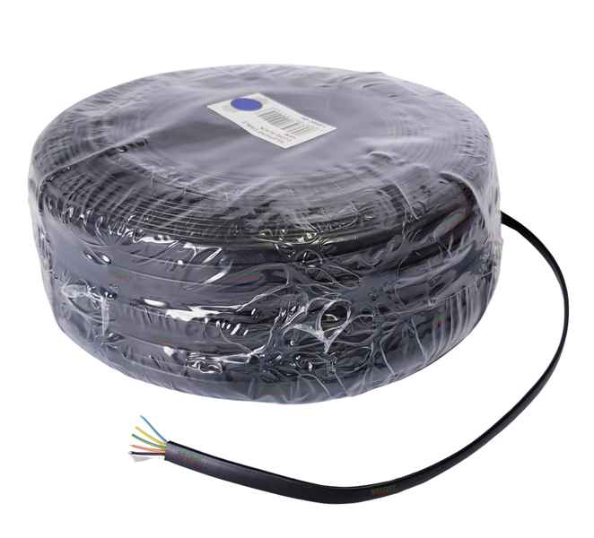 SiRCONY Telephone FLAT cable (100M) 6 core BLACK