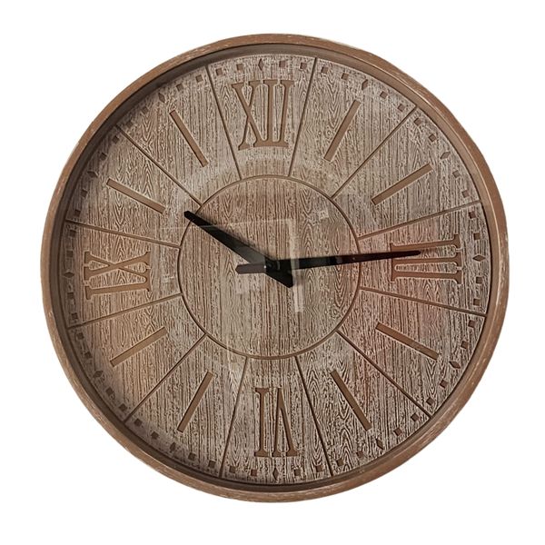 Cabin Wood Inspired Battery Powered Analogue Wall Clock