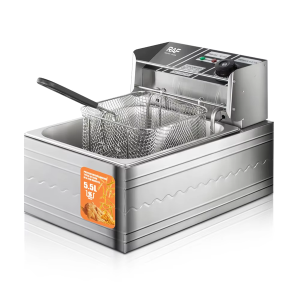 RAF 6L Commercial Single Tank Stainless Steel Electric Deep Fryer