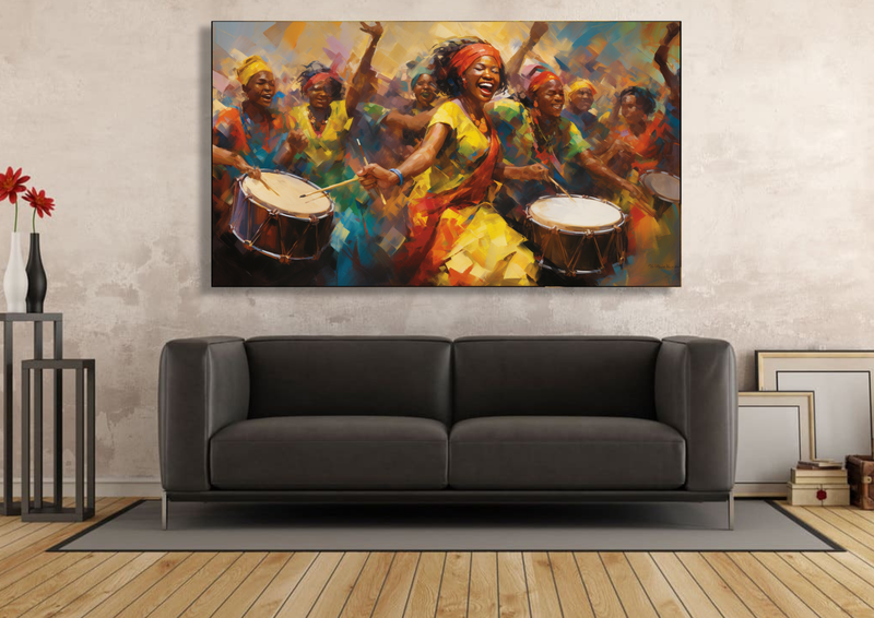 Canvas Wall Art - Jubilant Drum Beats Abstract - IM1153