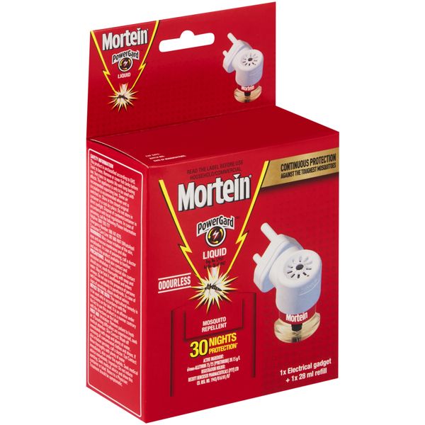 Mortein 28ml, Mosquito Repellent, 30 Night Liquid Plug In Device &amp; Refill