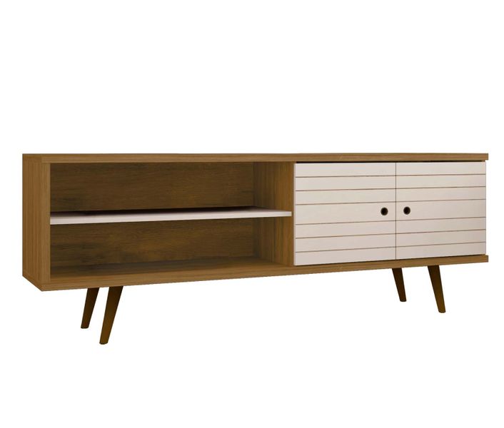 Linx Rack Onix Entertainment TV Stand - Brown &amp; White