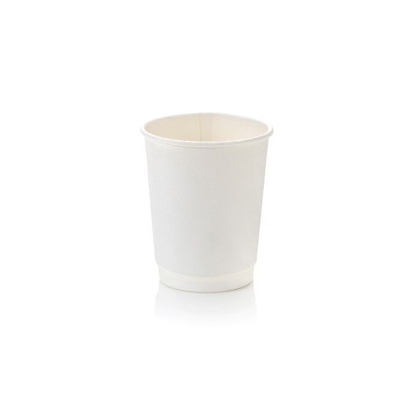 Double Wall Paper Cups White 250ml - 25 Piece - Cups Only