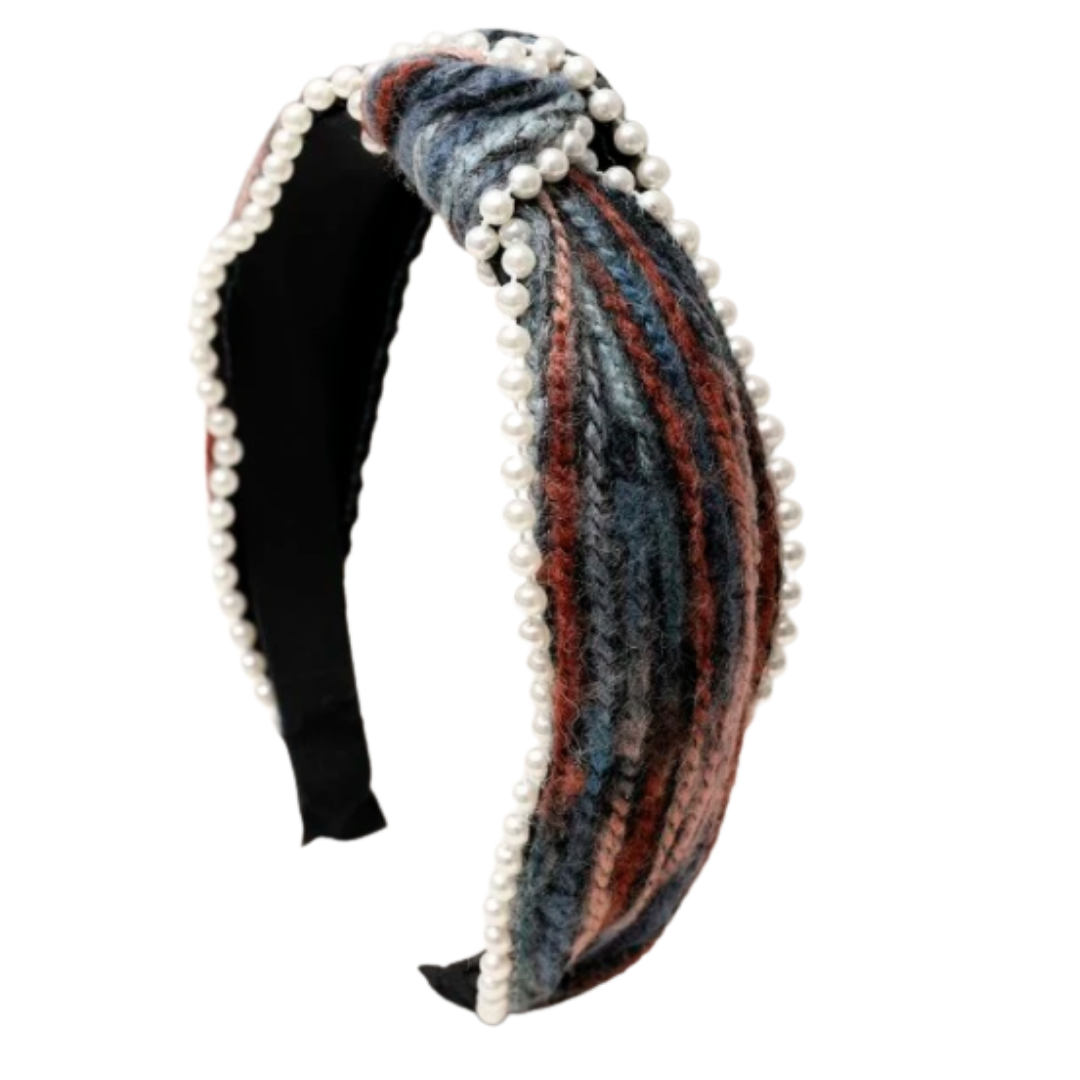 Balayage Wool and Pearl Knot Twist Headband/Alice Band Buy Online in