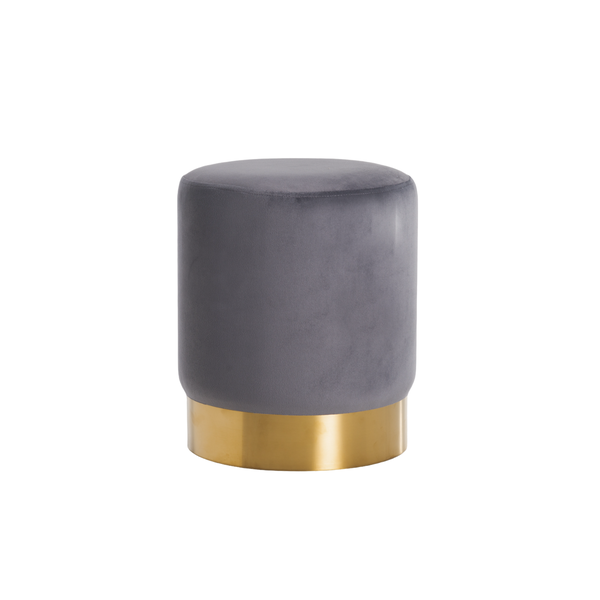Carvallo Gold Surround Velvet Ottoman