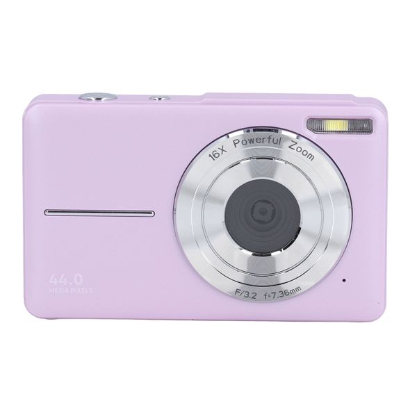 44MP Compact Camera, 1080P, 16X Zoom, AF, 2.5" IPS, US Plug, Purple