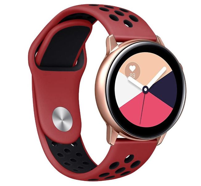 Nike Style Silicone Sports Watch Strap for any 20mm Watch - Red &amp; Black