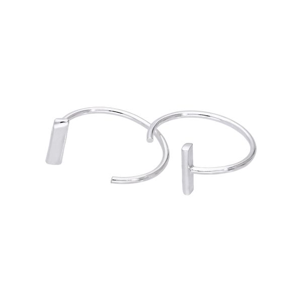 Jewellery box - Flat Rectangle Bar Pull Through Open Hoop Earrings