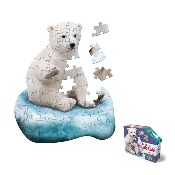 Madd Capp I Am Lil' Polar Bear Animal Shaped Jigsaw Puzzle - 48 Pieces