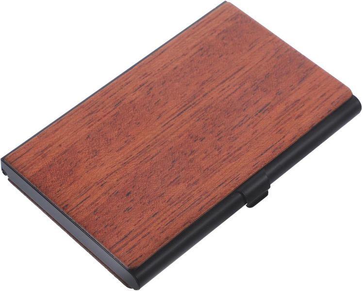 Metal Walnut Business Card Holder Portable Pocket Credit Card Case