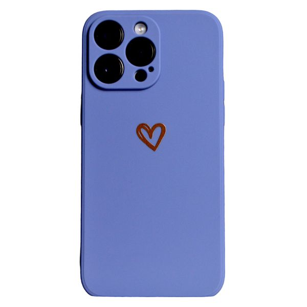 Blue - Phone Case with a Red Heart for iPhone 14 Pro Max
