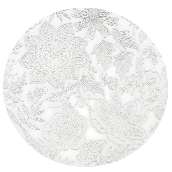 Elegant Crystal-Etched Round Placemats - Set Of 6
