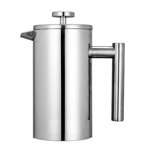 Chenshia Stainless Steel French Press Coffee &amp; Tea Brewer Pot 1L Capacity