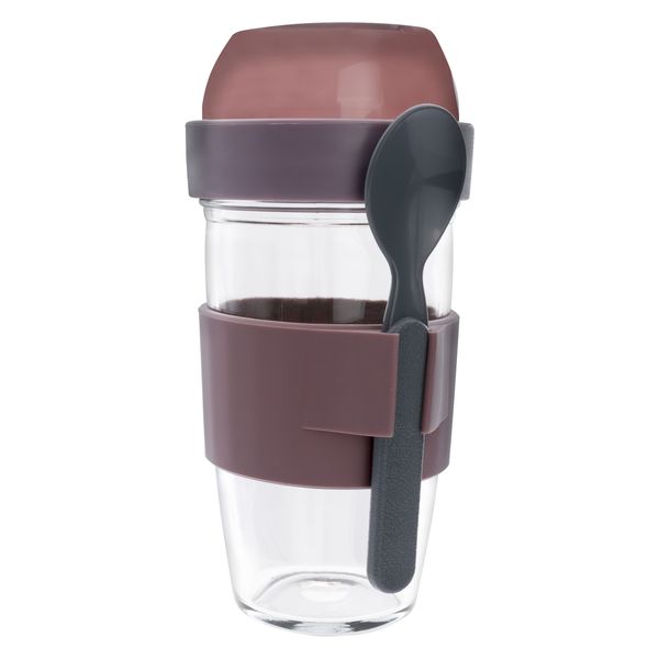 Consol Lugo Layer Lux Cup with Plastic Lid and Grey Spoon, 480ml