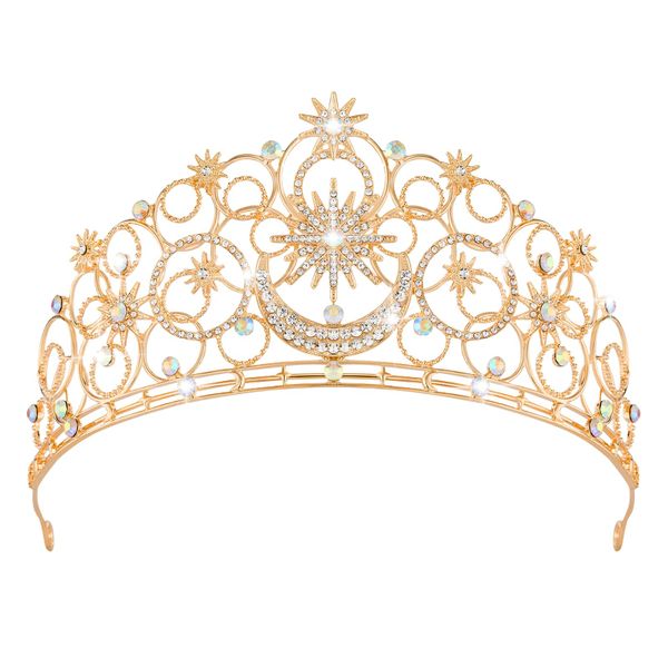 Women Crystal Bubble Crown Royal Queen Tiara Wedding Prom Party Headpiece