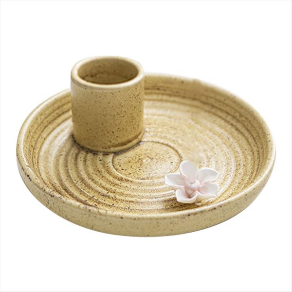 Yellow Icense Holder Ceramic Incense Holder Scent Wood Stand