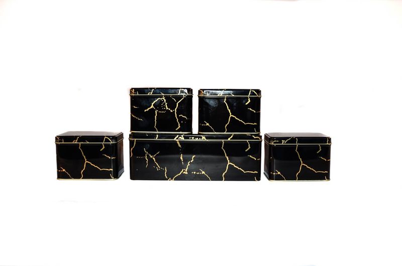 Metal Storage Tin Marble Design