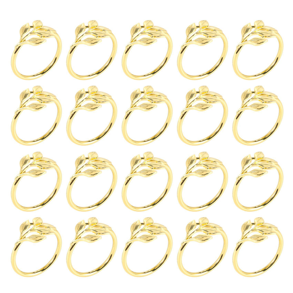 20Pcs Gold Leaf Napkin Rings - Gold Napkin Ring For Table Napkins