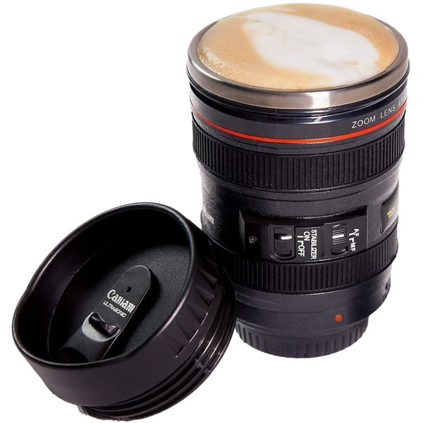 Camera Lens Thermo Flask for Coffee / Cold beverages.